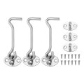 3pcs Hook And Eye Latch 3 9 Stainless Steel Door Lock Gate Rust-resistant Sliding Latches With Screws For Doors Window Fence 