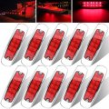 Mdiong 10x 6 4 Inch Led Marker Clearance Light Warning 12 Pigtail Amber Trailer Lights Sealed 6-1 5 Rectangular 12-led And With 