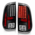 Amerilite For 2008-2016 Ford F250 F350 F450 Superduty Truck Led Black Replacement Taillights Brake Lamps Set Passenger And