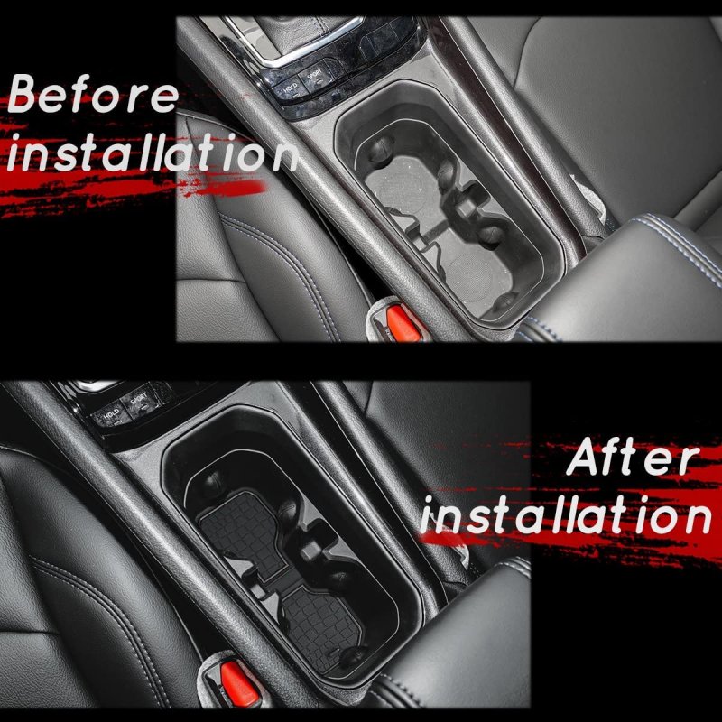 Cup Holder Insert Liners For Compass 2022 2023 Accessories Anti-dust Door Mats Center Console 16pcs Set Black
