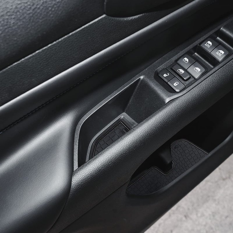 Cup Holder Insert Liners For Compass 2022 2023 Accessories Anti-dust Door Mats Center Console 16pcs Set Black