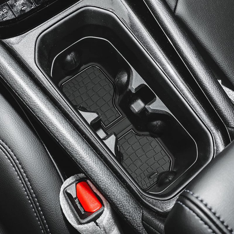 Cup Holder Insert Liners For Compass 2022 2023 Accessories Anti-dust Door Mats Center Console 16pcs Set Black
