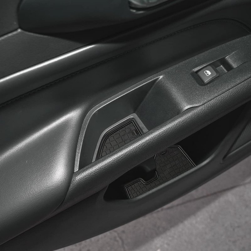 Cup Holder Insert Liners For Compass 2022 2023 Accessories Anti-dust Door Mats Center Console 16pcs Set Black
