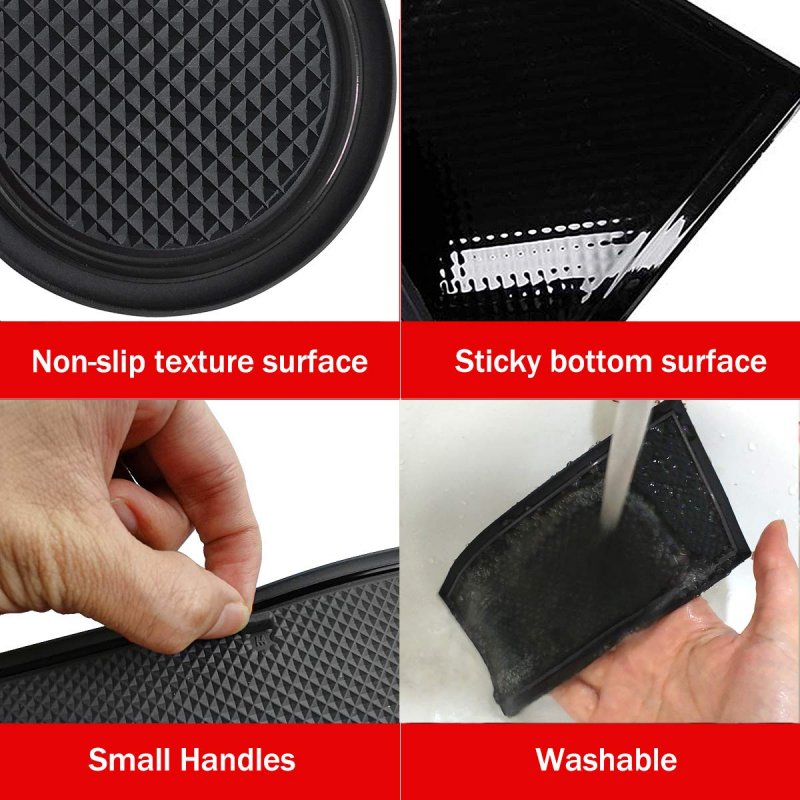 Cup Holder Insert Liners For Compass 2022 2023 Accessories Anti-dust Door Mats Center Console 16pcs Set Black
