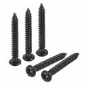 Uxcell 3mm X 25mm Phillips Pan Head Self-tapping Screw 100pcs 304 Stainless Steel Round Wood Full Thread Black