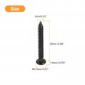 Uxcell 3mm X 25mm Phillips Pan Head Self-tapping Screw 100pcs 304 Stainless Steel Round Wood Full Thread Black