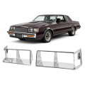 Hecasa Pair Headlight Bezels For 1984-1987 Buick Regal Gnx Grand National Front Headlamp Trims Covers Silvery 