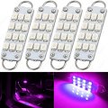 Sawe 44mm 12-smd 3528 Festoon Led Bulbs For Car Side Door Courtesy Rigid Loop 1 73 Light 561 562 567 4 Pieces Pink Purple