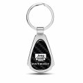 Ipick Image Compatible With Jeep Patriot Real Black Carbon Fiber Chrome Metal Teardrop Key Chain Key-ring