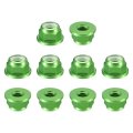 Nylon Insert Hex Lock Nuts 10pcs M2 5 X 0 45mm Aluminum Alloy Self-locking Anodizing Flange Nut For Fasteners Green 