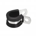 Uxcell 12pcs 9 16 Inch 14mm Cable Clamp 304 Stainless Steel Rubber Cushioned Insulated R Shape Metal For Tube Pipe Wire