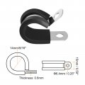 Uxcell 12pcs 9 16 Inch 14mm Cable Clamp 304 Stainless Steel Rubber Cushioned Insulated R Shape Metal For Tube Pipe Wire