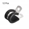 Uxcell 12pcs 9 16 Inch 14mm Cable Clamp 304 Stainless Steel Rubber Cushioned Insulated R Shape Metal For Tube Pipe Wire