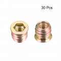 Uxcell Wood Furniture M8x15mm Threaded Insert Nuts Interface Hex Socket Drive 30pcs