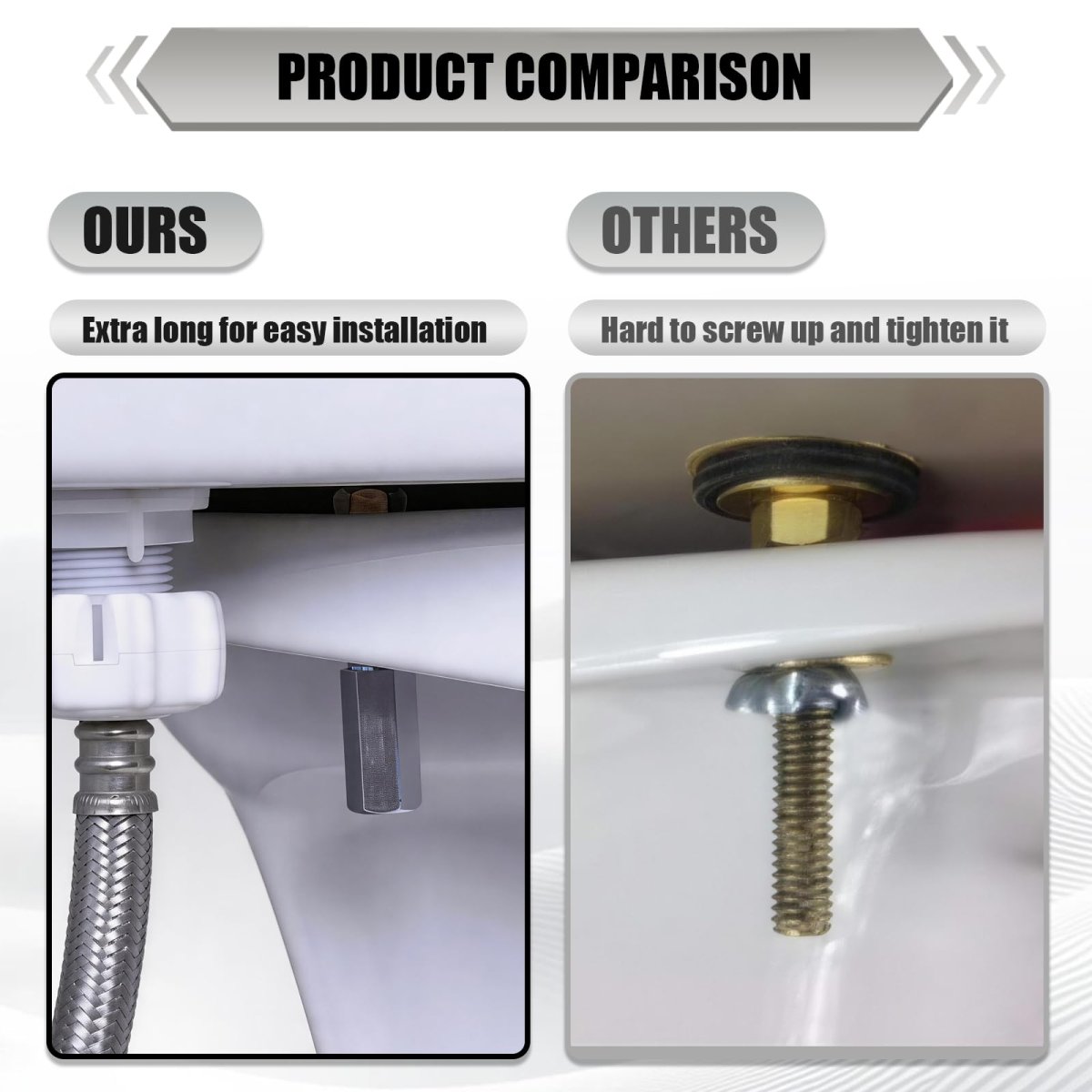 Toilet Tank To Bowl Bolt Kit 2 Pack Brass Screws With Rubber Washers And Extra Long Lock Nuts