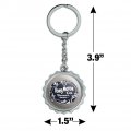 Ford Motor Company Vintage Logo Keychain Chrome Plated Metal Pop Cap Bottle Opener