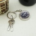 Ford Motor Company Vintage Logo Keychain Chrome Plated Metal Pop Cap Bottle Opener