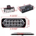 Set Amber Utility Emergency Warning Hazard Construction 4pcs Ultra Slim 12-led Strobe Light Bar 16pcs 2-led Flashing Grille Kit