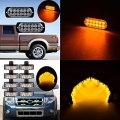 Set Amber Utility Emergency Warning Hazard Construction 4pcs Ultra Slim 12-led Strobe Light Bar 16pcs 2-led Flashing Grille Kit