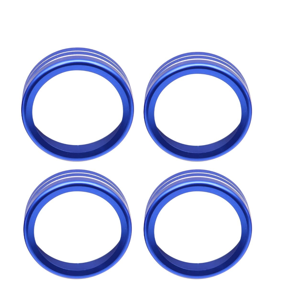 Blue Alloy Button Knob Trim For Toyota Tacoma 2016 2022 4 Piece Central Control Switch Ring Set