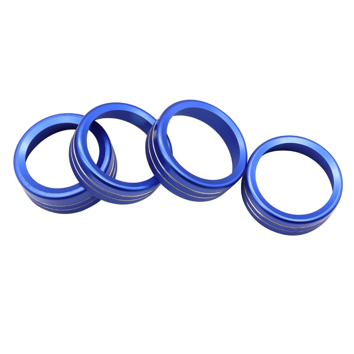 Blue Alloy Button Knob Trim For Toyota Tacoma 2016 2022 4 Piece Central Control Switch Ring Set