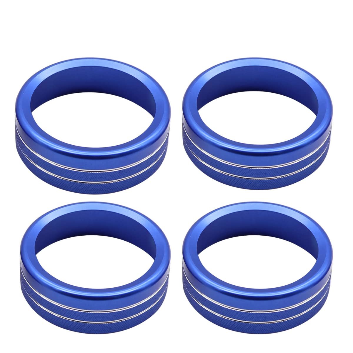 Blue Alloy Button Knob Trim For Toyota Tacoma 2016 2022 4 Piece Central Control Switch Ring Set
