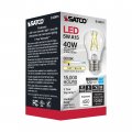 Satco 6 Pack Vintage Edison Dimmable Led Filament Bulbs S12401 High Lumens 5 Watt A15 Clear Medium Base 3000k 90 Cri 120 Volt