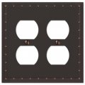 Amerelle Rosa Aged Bronze Cast 2 Duplex Wallplate 