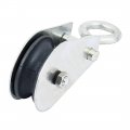 Aexit 0 1 Ton Material Handling Capacity Single Swivel Lifting Rope Pulley Roller Block Sheave Snatch Blocks Silver Tone