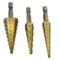 3 Pcs Set Titanium Step Cone Drill Hole Cutter Bit Large Set Tool