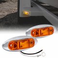 True Mods 2pc 2 5 Amber Led Trailer Marker Light Kit W Chrome Bezel Dot Fmvss 108 Sae P2 Surface Mount Waterproof Ip67 Side 