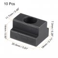 Uxcell M10 Thread T Slot Nuts Alloy Steel Black Oxide Finish Grade 8 Tapped Through T-nuts Furniture 10pcs