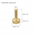 Uxcell 4pcs Brass Knurled Thumb Screws M3x10mm 13 5mm Length Flat Grip Bolt Knobs Fasteners For Electronic Mechanical