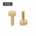 Uxcell 4pcs Brass Knurled Thumb Screws M3x10mm 13 5mm Length Flat Grip Bolt Knobs Fasteners For Electronic Mechanical