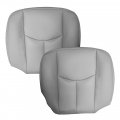 Partszen Ztsld03-06pg Main Auxiliary 922 Pewter Gray Driver And Passanger Side Bottom Leather Seat Cover Fit For Chevy 