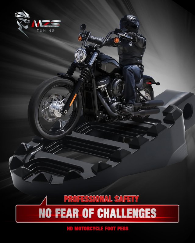 Mzs Motorcycle Foot Pegs 2018-2023 Rear Footpegs Accessories Roating Mx Serrated Wide Pedal For Softail Breakout Deluxe Fat Bob