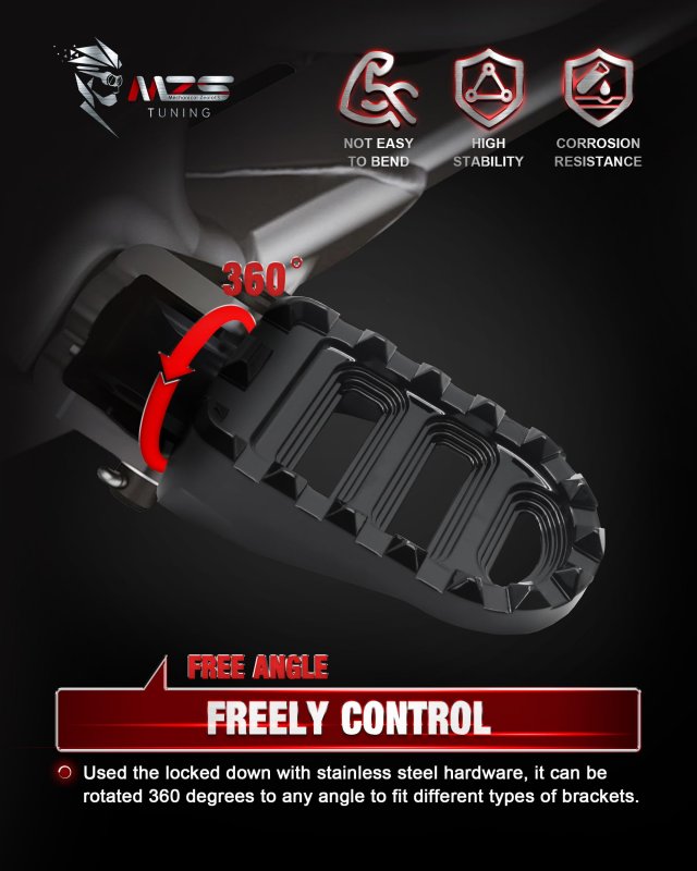 Mzs Motorcycle Foot Pegs 2018-2023 Rear Footpegs Accessories Roating Mx Serrated Wide Pedal For Softail Breakout Deluxe Fat Bob