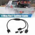 X Autohaux 4 Way Y Splitter Harness Cable For Led Trailer Lights Tailgate Light Bar Adapter Male To Dual Female Connector Pin