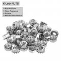 Uxcell 50pcs 5 16 -18 K-lock Nut With External Tooth Washer 304 Stainless Steel Star Locking Nuts Washers Silver