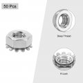 Uxcell 50pcs 5 16 -18 K-lock Nut With External Tooth Washer 304 Stainless Steel Star Locking Nuts Washers Silver