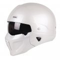 Woljay Open Face Full Helmet Motorcycle Modular Helmets For Unisex-adult Street Bike Cruiser Scooter Dot Approved Medium White