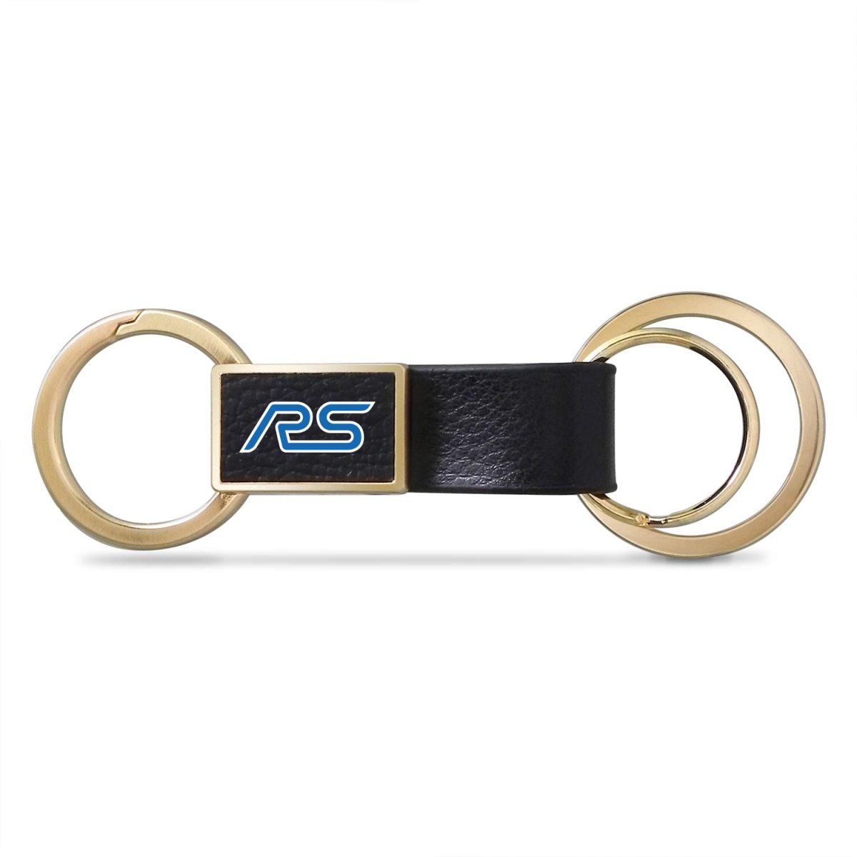 Ford Focus Rs Premium Key Chain With Black Leather Insert And Golden Metal Strap 3 75 X 1 25 In