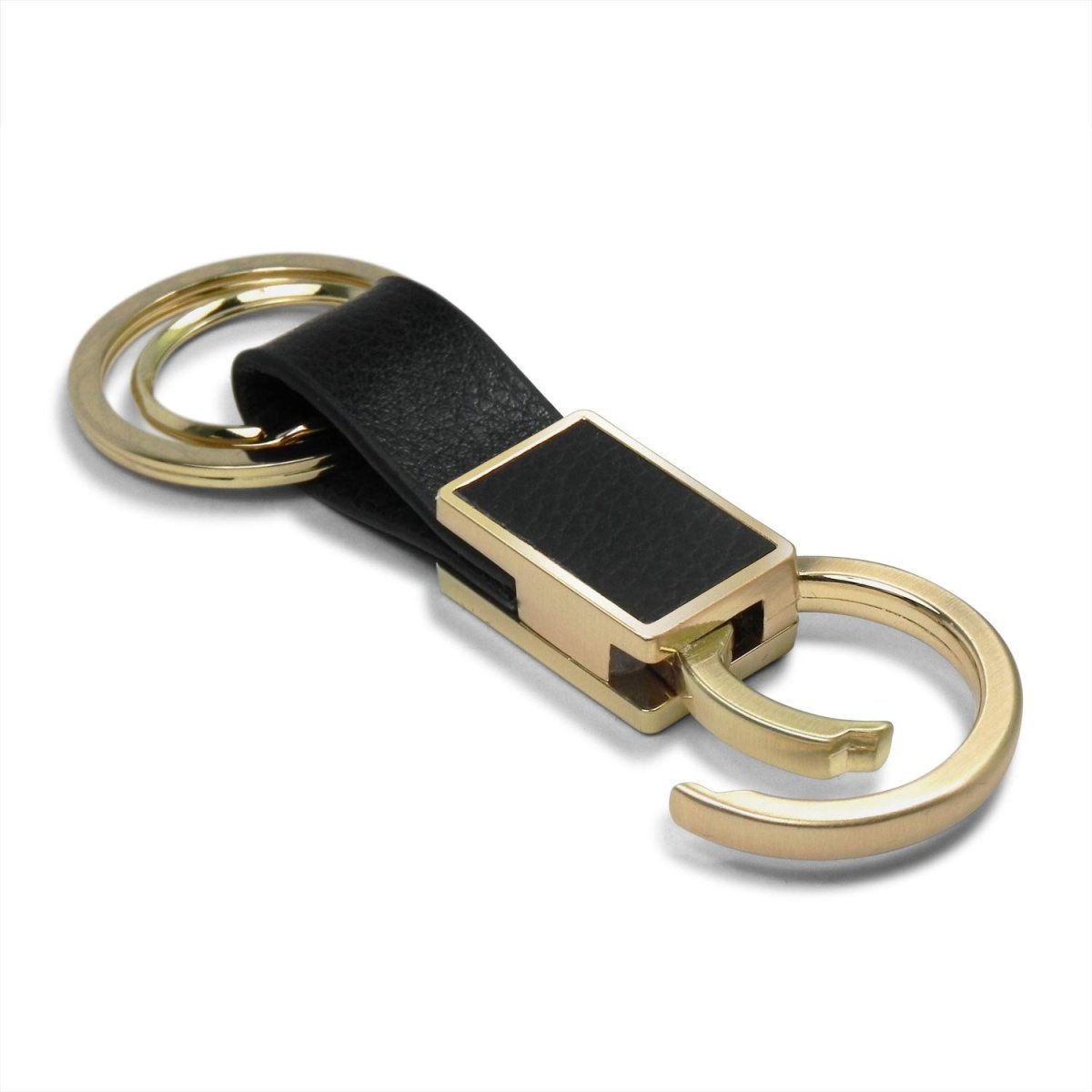 Ford Focus Rs Premium Key Chain With Black Leather Insert And Golden Metal Strap 3 75 X 1 25 In