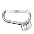 Ipick Image Officially Licensed Ford Laser-etched Silver Metal Carabiner Keychain With Split Key Rings