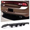 Rear Bumper Diffuser Lip For 2012-2014 Dodge Charger Srt8 Chin Valance Spoiler Shark Fin Body Kit Matte Black 
