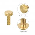 Uxcell 2pcs Brass Knurled Thumb Screws M5x12mm Flat Grip Bolt Knobs Fasteners For Electronic Mechanical