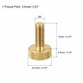 Uxcell 2pcs Brass Knurled Thumb Screws M5x12mm Flat Grip Bolt Knobs Fasteners For Electronic Mechanical