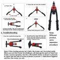 Professional Rivet Gun Tool Hand Nut Riveter Kit 13 In Rivnut Thread Setting Setter Nutsert Metric Sae Riveting Bt605