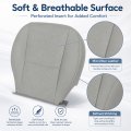 Front Driver Bottom Replacement Perforated Seat Cover Gray Microfiber Leather For Subaru Forester 2014 2015 2016