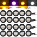 Partsam 20pcs Dual Color 3 4 Round Led Marker Light Amber To White Purple Auxiliary Side Clearance Turn Signal Running Lights 